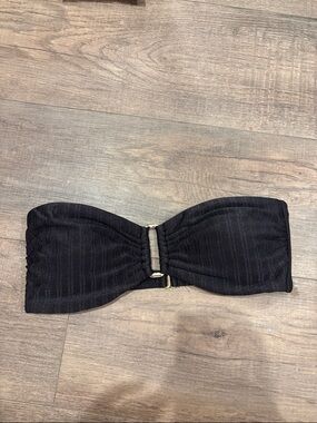 Black Strapless Bandeau Bikini Top - Classic Swim